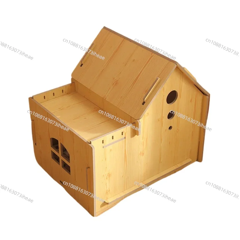 Removable wooden cat house, dog house, pet house with window, outdoor cabin, indoor and outdoor high-quality villa