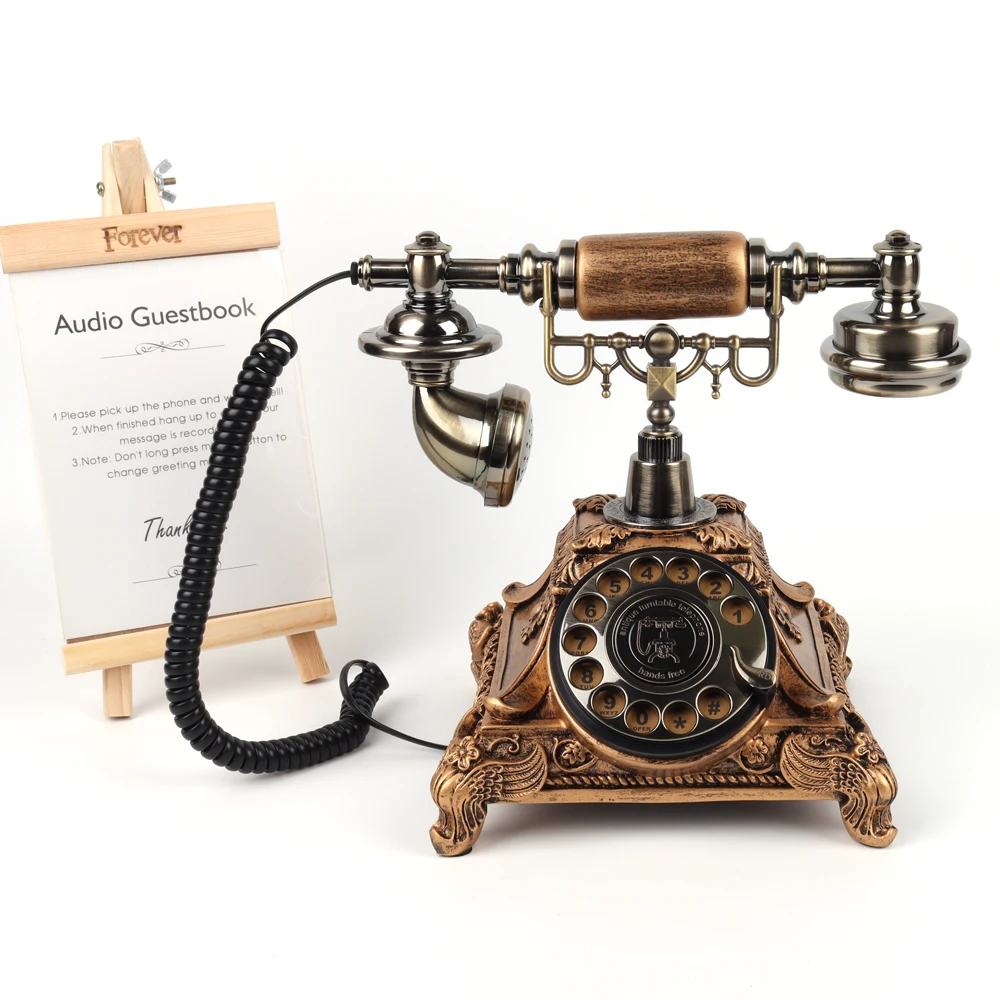 Factory Wholesale European Retro Old Fashion Antique Voice Recording Wedding Antique phone