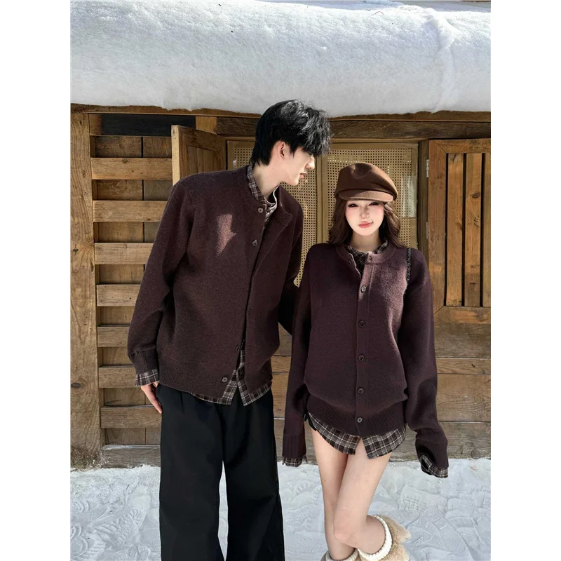 

Свитер-обманка в стиле Old Money с клетчатыми вставками, имитирующий двухслойность, для мужчин и женщин, осенне-зимний, высококачественный, повседневный, вязаный, для многослойного ношения