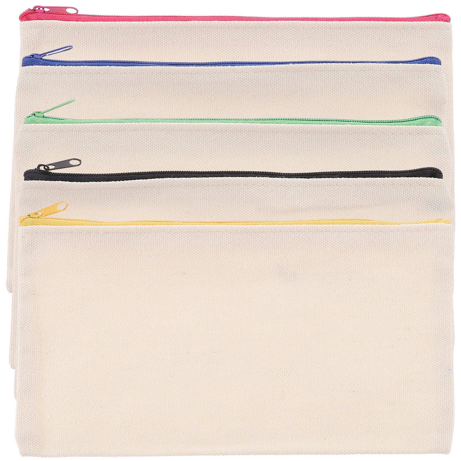 5 個の絵画ブランクキャンバスバッグ DIY グラフィティ鉛筆ケース化粧ポーチトラベルジッパーオーガナイザークラフトストレージユーティリティ