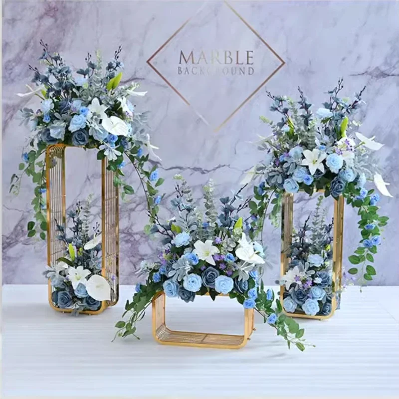 

6PCS Fashion Wedding Table Centerpieces Floral Display Stand Backdrops Photo Props Floor Vase Ornaments, Flower Arrangements