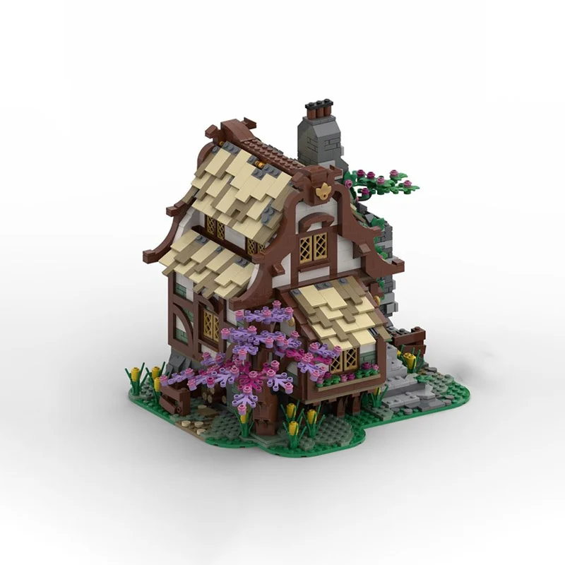 1799개 MOC 중세 농가 성 모델 블록 장난감 건축 크리스마스 선물 조립 DIY 창의적 아이디어 브릭