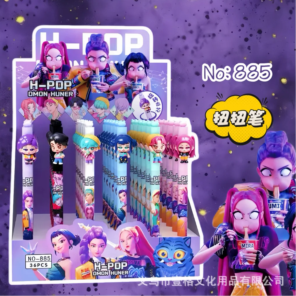 

6pcs kpop demon hunter Pen 0.5mm School Student Stationery Draw Wrirte Pen Push mechanism for students' stationery Gifts