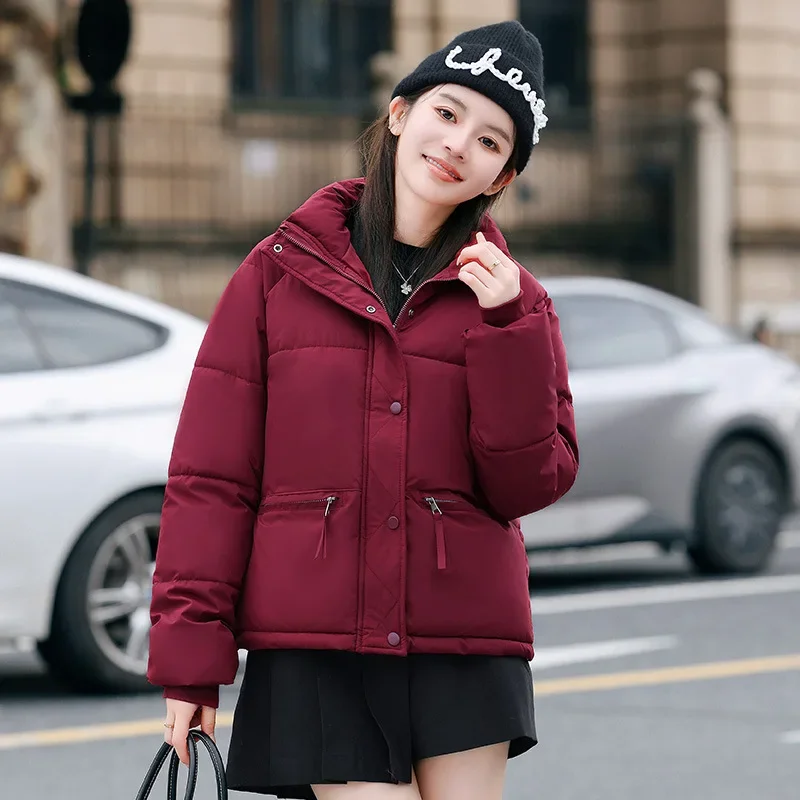 Thickened and Warm New Fashionable Down Cotton Jacket for Women's Winter Short Coat 2024 Hot Korean Zipper Cotton Coat