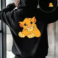 New Disney The Lion King Simba Pattern Men's Hoodie Autumn Winter Casual Unisex Pullover Sweatshirt Tracksuit Clothing Hoody