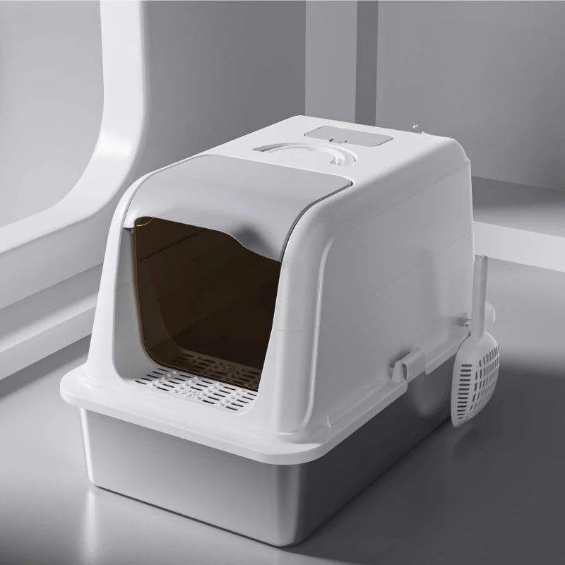 

Fully Enclosed Cat Litter Basin Corridor Type Splash-Proof Deodorant Cat Toilet Large Pet Litter Box Enclosed Litter Basin