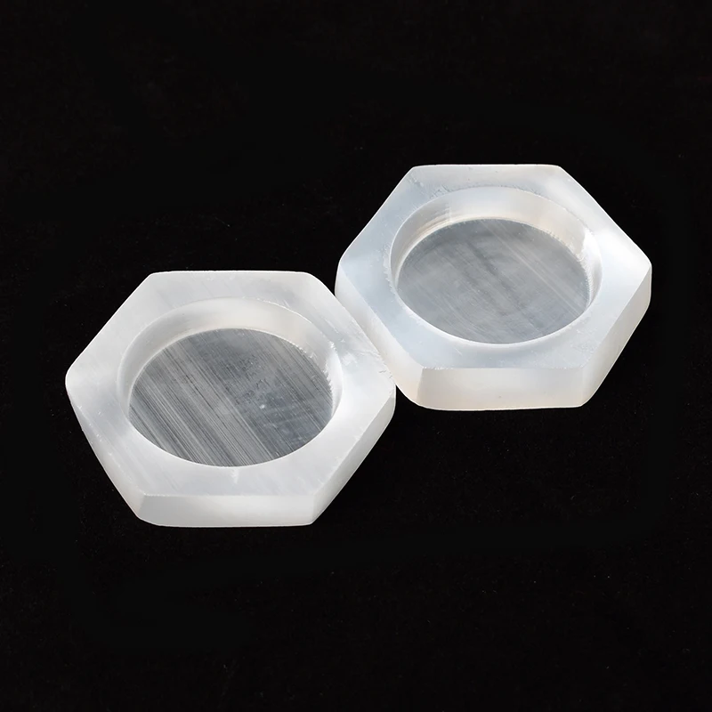 1PC Hexagon Stone Bowl Natural Selenite Gemstone Energy Healing  Massage Chakra Reiki Spiritual Therapy Minerales Ornaments view 4