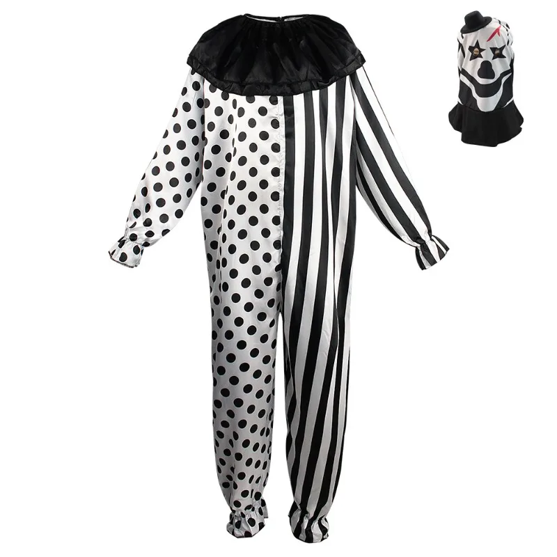 

Black-White Gaming Clown Cosplay Costume-Halloween In Stock Unisex Outfit-Funny Spooky Wear for Masquerade Carnival & Cosplay