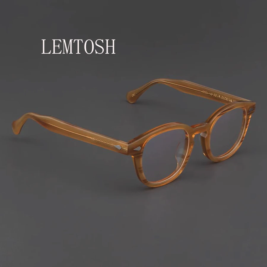 Men's Spectacle Frame Johnny Depp Lemtosh Style Glasses Clear Lens Brand Designer Male Acetate Frame Vintage Eyeglasses