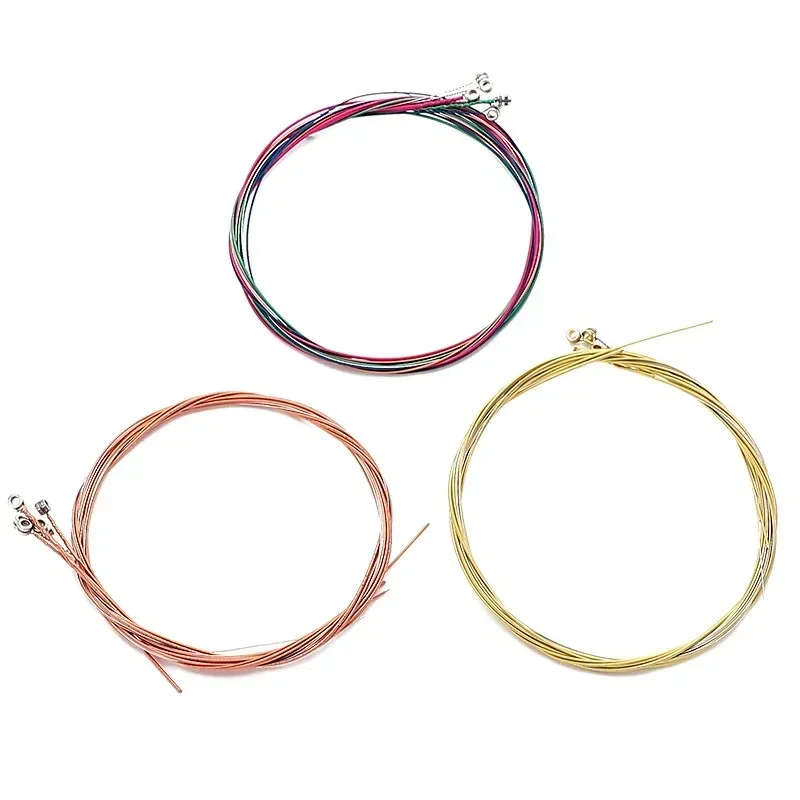 2023 New Coloured Folk Guitar String Acoustic Guitar Copper Core Strings Kit Replacement Parts Musical Instrument Accessories