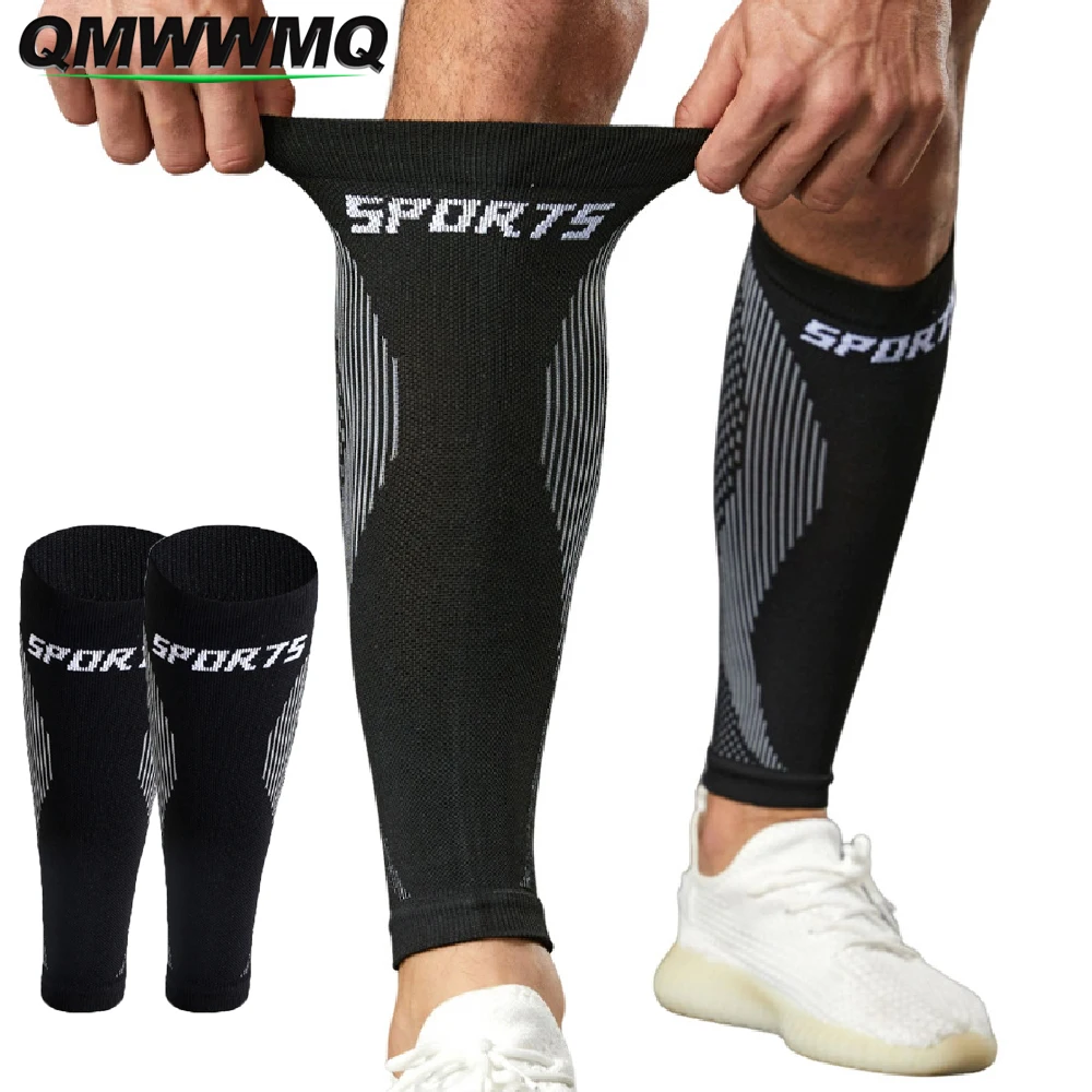 1Pair Calf Compression Sleeves Men Women - Footless Socks for Varicose Veins, Nursing, Pregnancy & Running Support