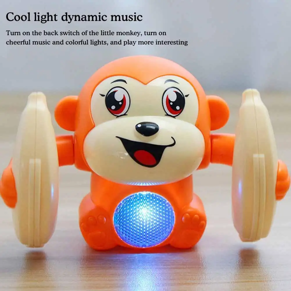 Electric Rolling Monkey Learning To Climb Induction Music Toys Interactive Tumbling Crawling Toy for Kids Tumbling Monkey Toy