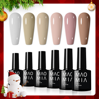 Beautizon 6 Colors Christmas Set Semi Permanent Nail Polish Long Lasting Nail Gel DIY Top Coat Nail Art Decoration Nail Tool