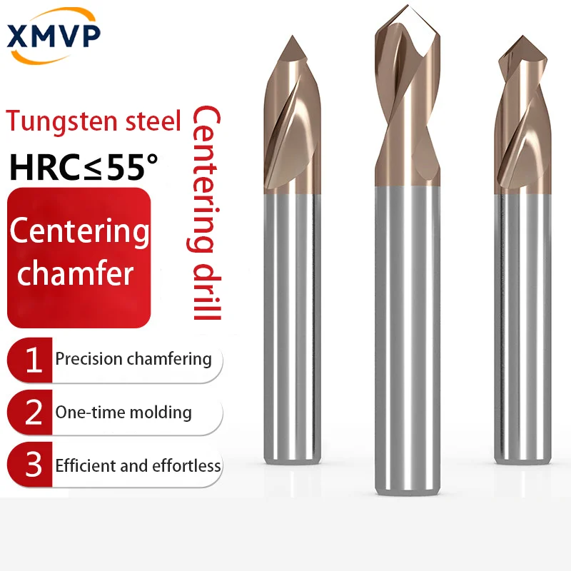

Tungsten steel fixed-point drill bit, 90-degree chamfering drill bit, alloy extended fixed-point drill, center positioning drill