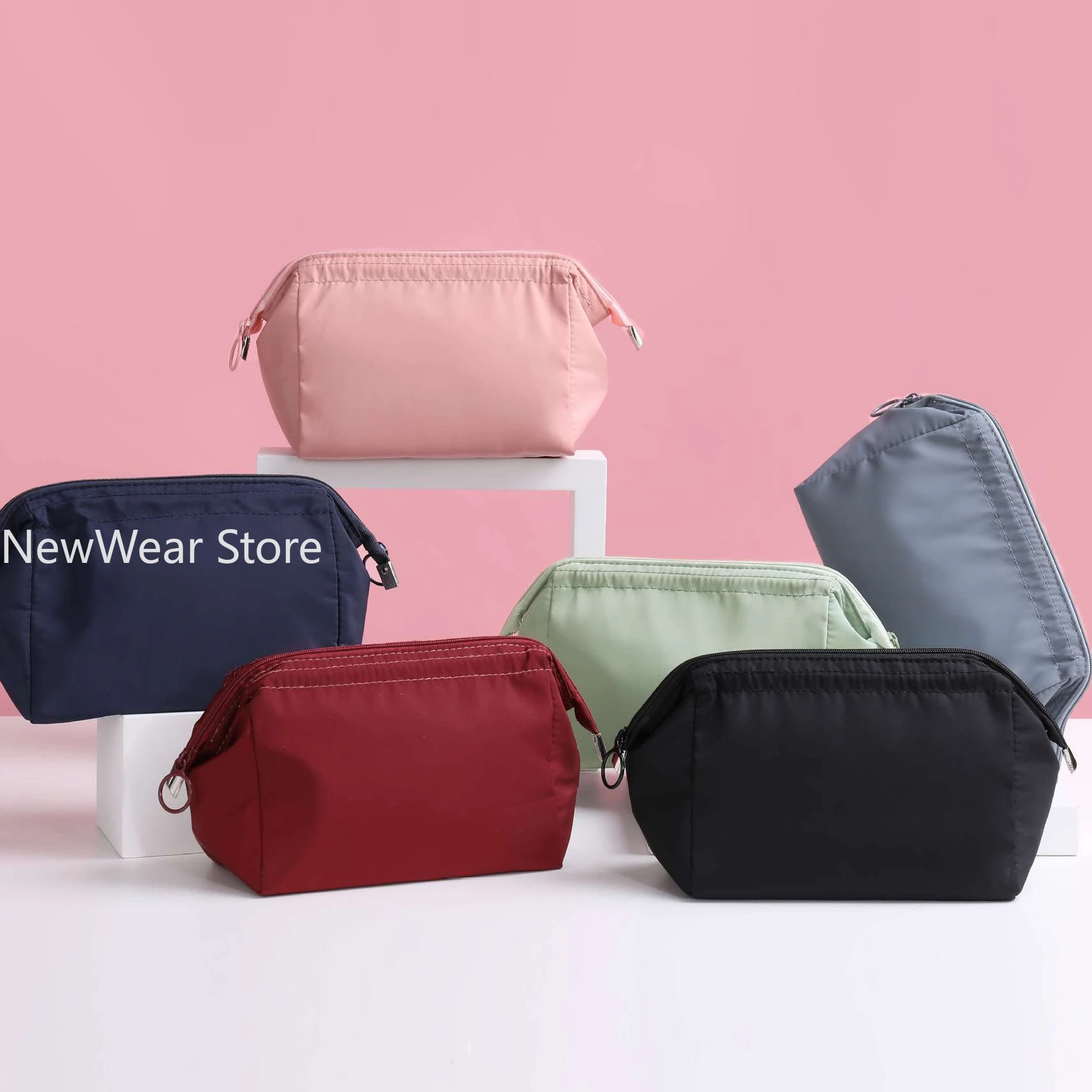 Travel Cosmetic Bag Small Mini Portable PU Makeup Bag Women Waterproof Bathroom Washbag Makeup Organizer Toiletry Kit Storage