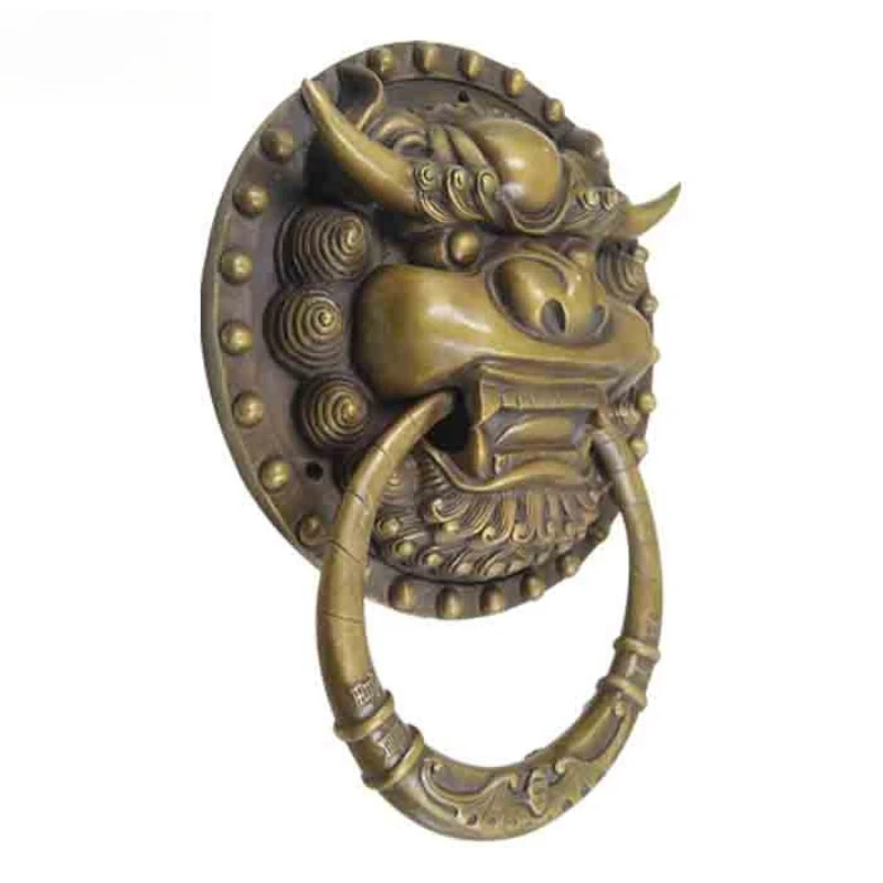 Chinese door copper door ring antique handle copper beast head
