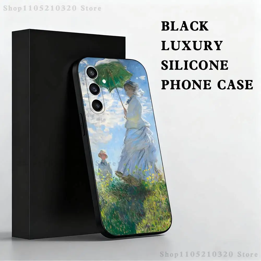 Claude Monet Art Phone Case For Samsung S 25,24,23,22,30,21,10,9,Ultra,Plus,Lite,FE,4,5 G Black Soft Case #6
