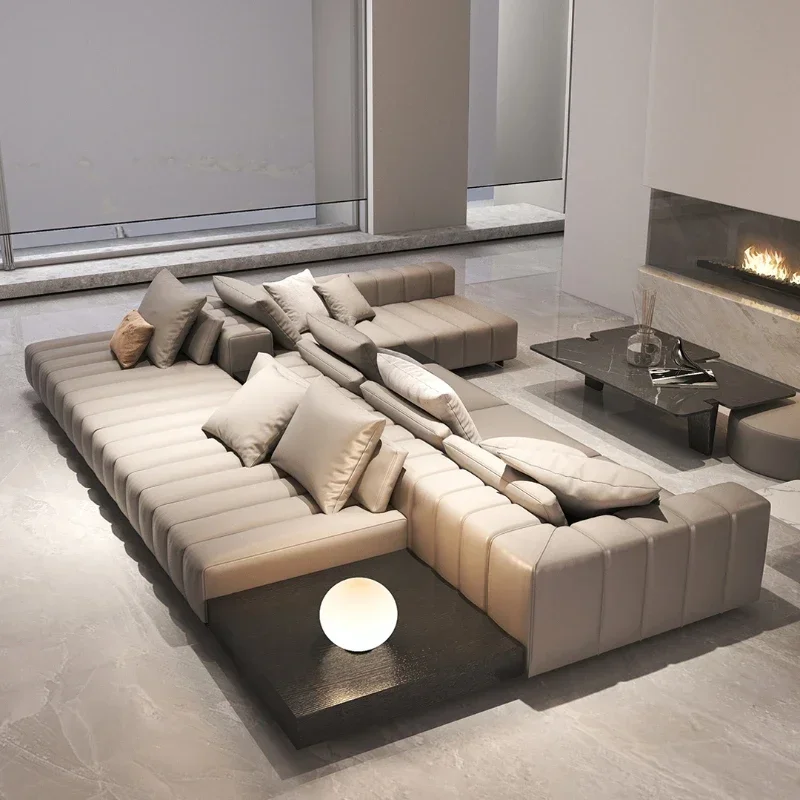 

Two-Side Leather Sofa, Two-Way Back-to-Back Combination, Advanced Gray