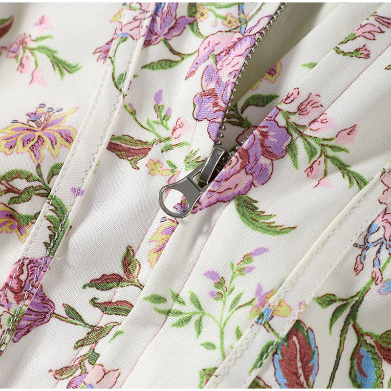 Elegantes Damen-Korsettkleid mit Blumenmuster, kurzen Ärmeln, rückenfrei, schmal geschnitten, Bandage-Stil, Party- und Abendkleid, Sommer 2026, neue Damenkleider – Detail 6