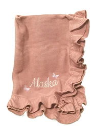 Personalized Baby Blanket for Newborn Girl and Boy – Custom Blanket with Name Embroidery Arabic Birthday Gifts Newborn