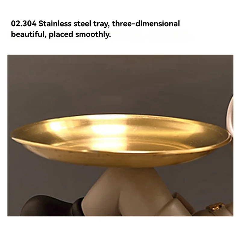 

【Hot Selling】Resin Bulldog Statue Storage Box, Home Decoration Art Sculpture, Multifunctional Candy Container. (Beige)