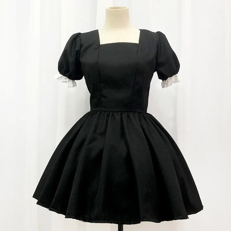 Anime bonito coração lolita empregada cosplay traje 4 cores alice vestido meninas mulheres garçom festa trajes de palco alice vestido de empregada ms6766