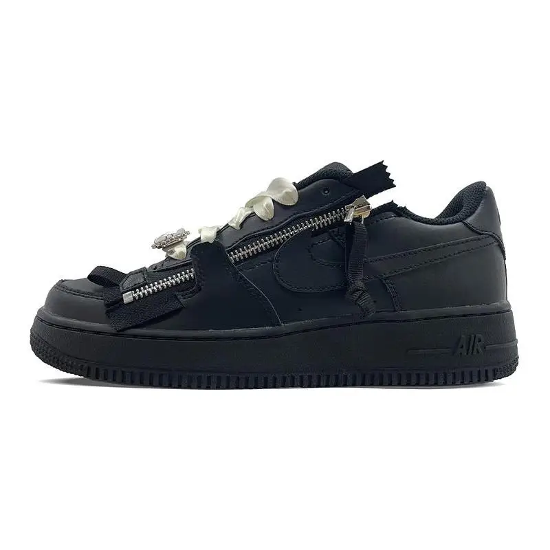 

[Custom Pure Desire Wind black]Nike Air Force 1 Lightweight Coverage Low-Top Skateboard Shoes Women's Black