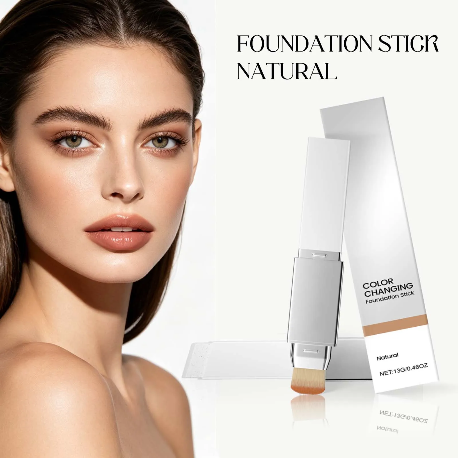 2 In 1 Color Changing Foundation Natural Look Match Face Tone Smoothing Skin Hide Face Blemish Oil Control Moisturize Concealer