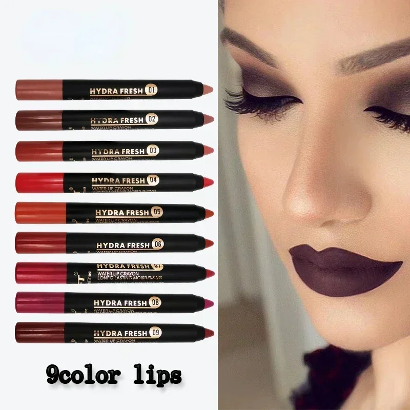 9 Farben Matt Samt Lippenstift Bleistift Sexy Rote Lippenstifte Antihaft Tasse Make-Up Lip Tint Bleistift Kosmetik Wasserdicht Langlebig