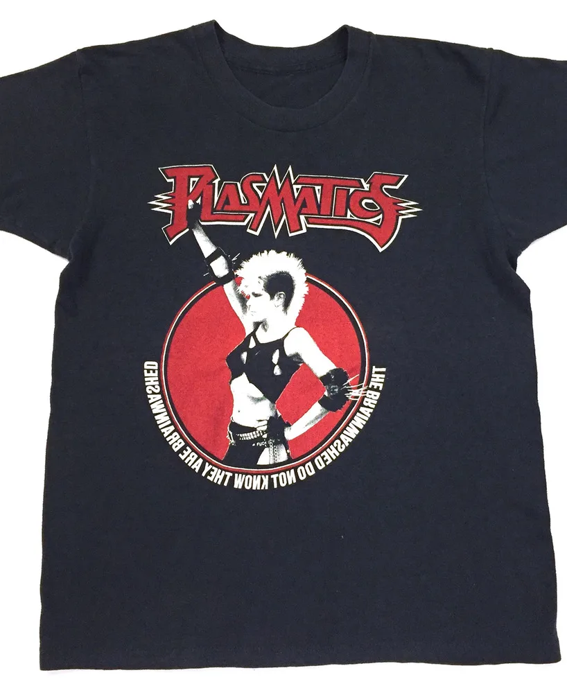 VTG Plasmatics punk rock T-shirt black Short sleeve All Sizes 1F343 Anime pattern clothing high quality 100% cotton short 