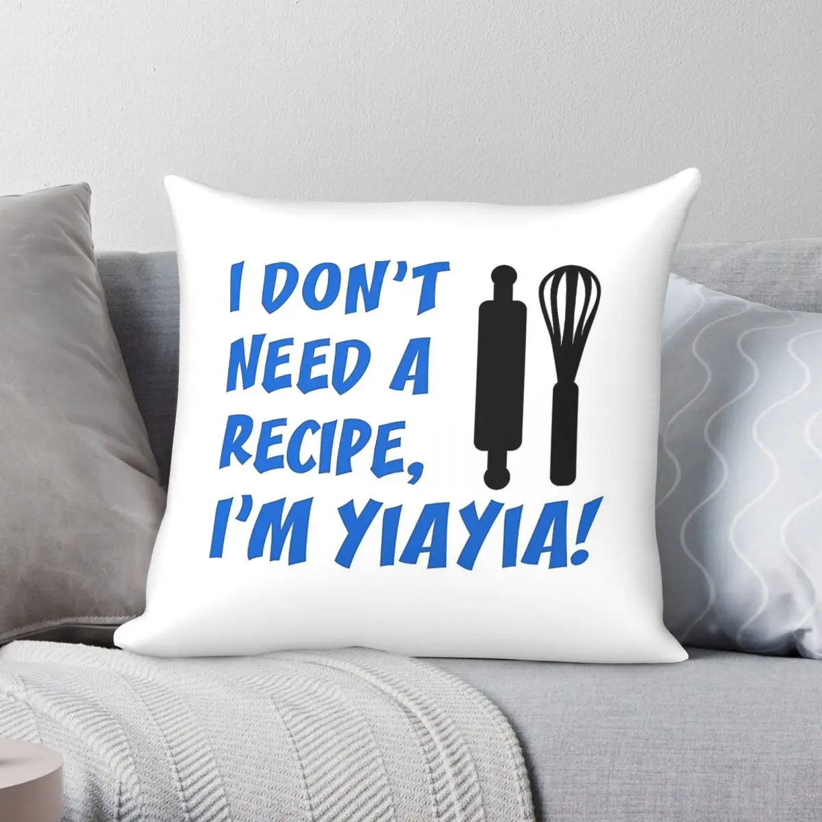 Don't Need Recipe Yiayia Square Pillowcase Polyester Linen Velvet Creative Decorative Throw Pillow Case Car Cushion Cover 45x45