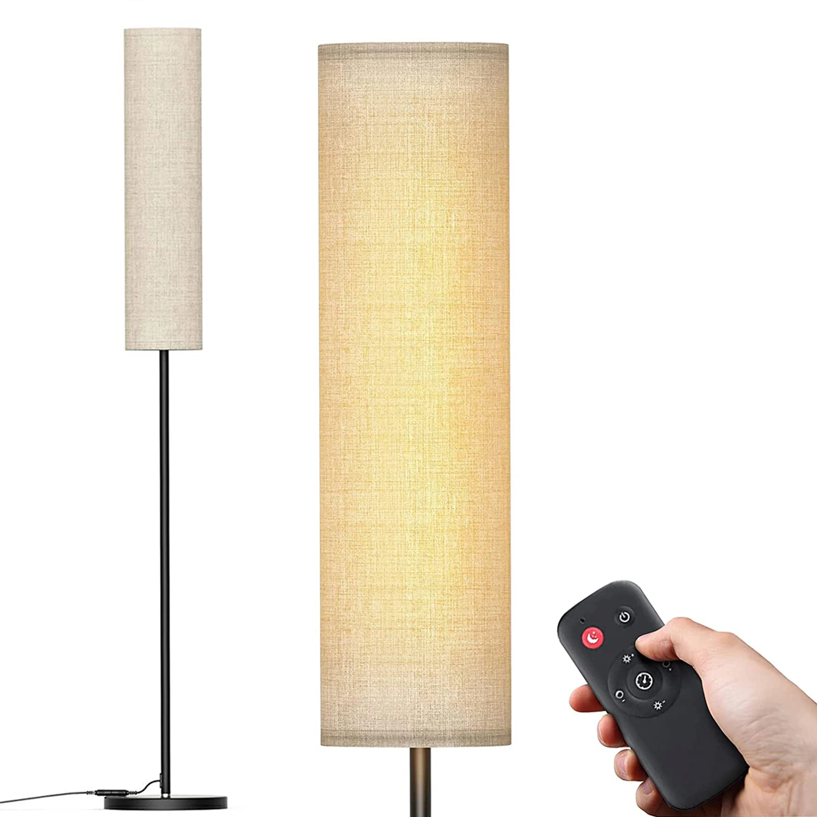 126LEDs Floor Lamp 12W Lumens Standing Tall Lamp with Magnetic Remote Controller Adjustable Color Temperature Stepless Dimmingt