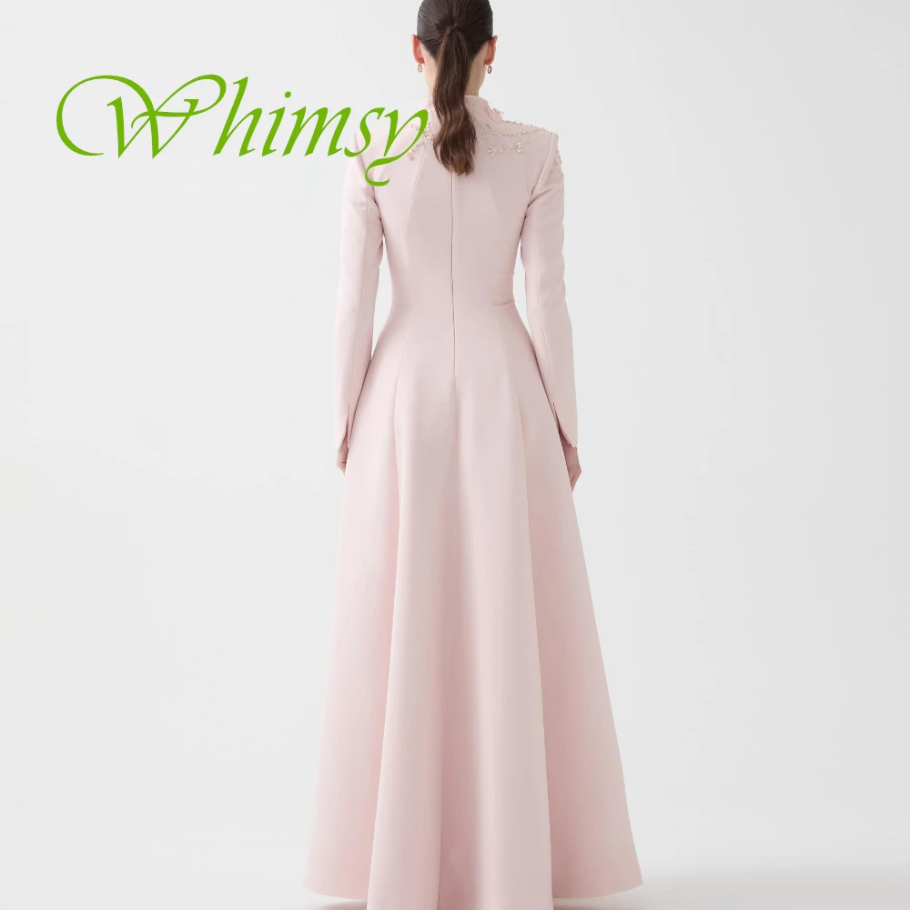 فستان سهرة رسمي مخصص من الجيرسيه برقبة على شكل حرف V كلاسيكي بأكمام طويلة فساتين العودة للوطن زهور رقيقة فساتين مناسبة مخصصة