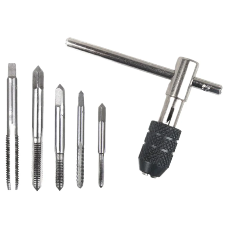 M3/M4/M5/M6/M8 Tap Set With Twist Drill Bits And Wrench T Type Machine Hand Screw Thread Taps Reamer hand drill screw Tool Drill