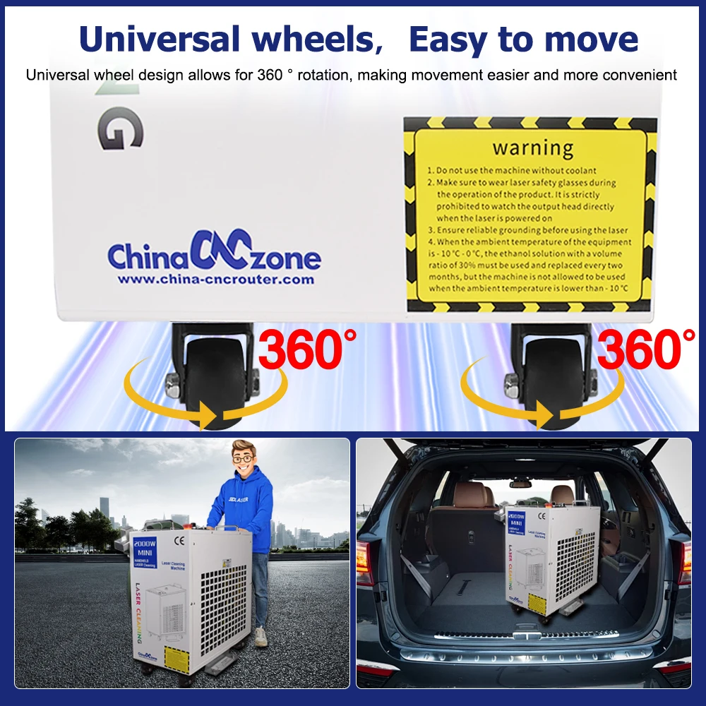 2000W Fiber Laser Cleaning Machine Rust Oil Paint Removal Cleaning for Metal Stone Graffiti Laser Cleaner Scaning Width 300mm