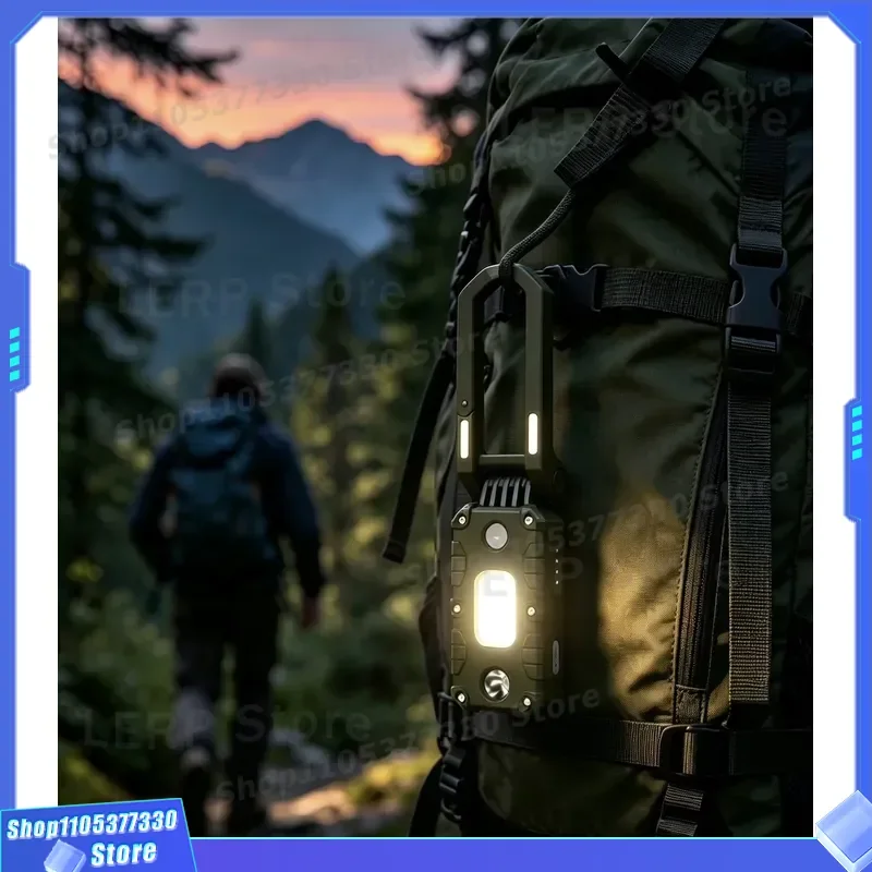 TUODI LX-CL05 Foldable COB LED Camping Light 400LM White Rechargeable Flashlight IPX4 Waterproof with 3-5m Motion Sensor for