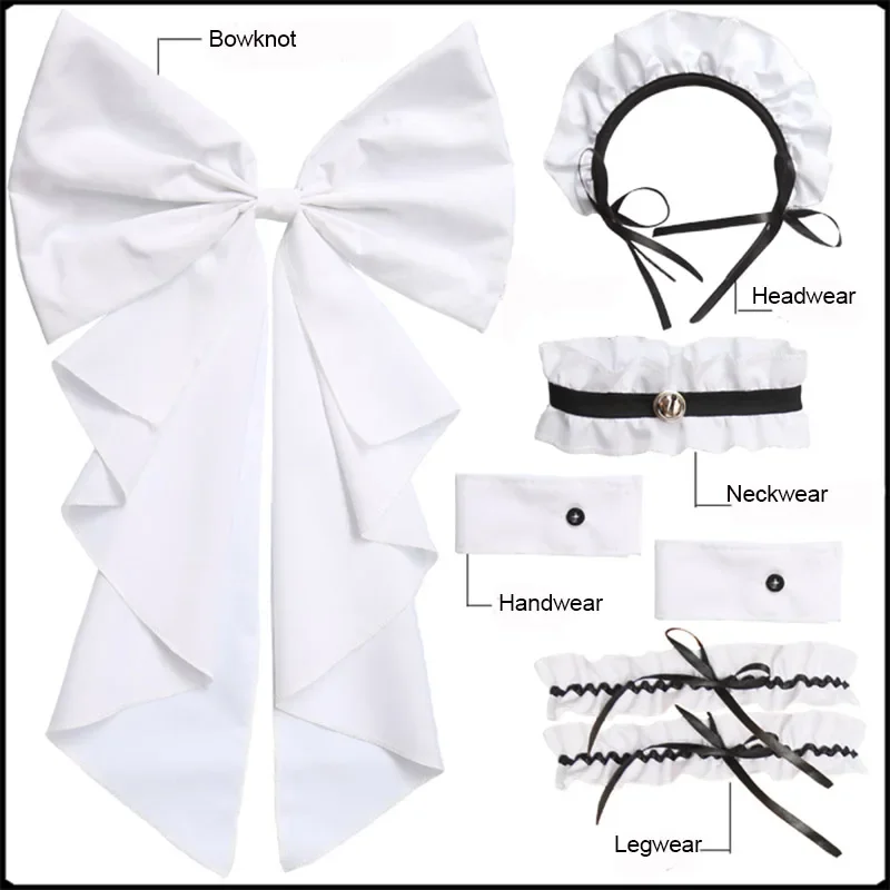 Japanese  Amine Gothic Maid Lolita Vestido Cosplay Costume Black White Cute Waiter Uniform Halloween Stage Perfoemance Dresses