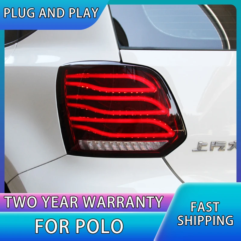 Car Lights For Polo 2011-2018 LED Auto Taillight Assembly Upgrade Q2 Design Dynamic Rear Lamp Tools Accessories Kit Facelift