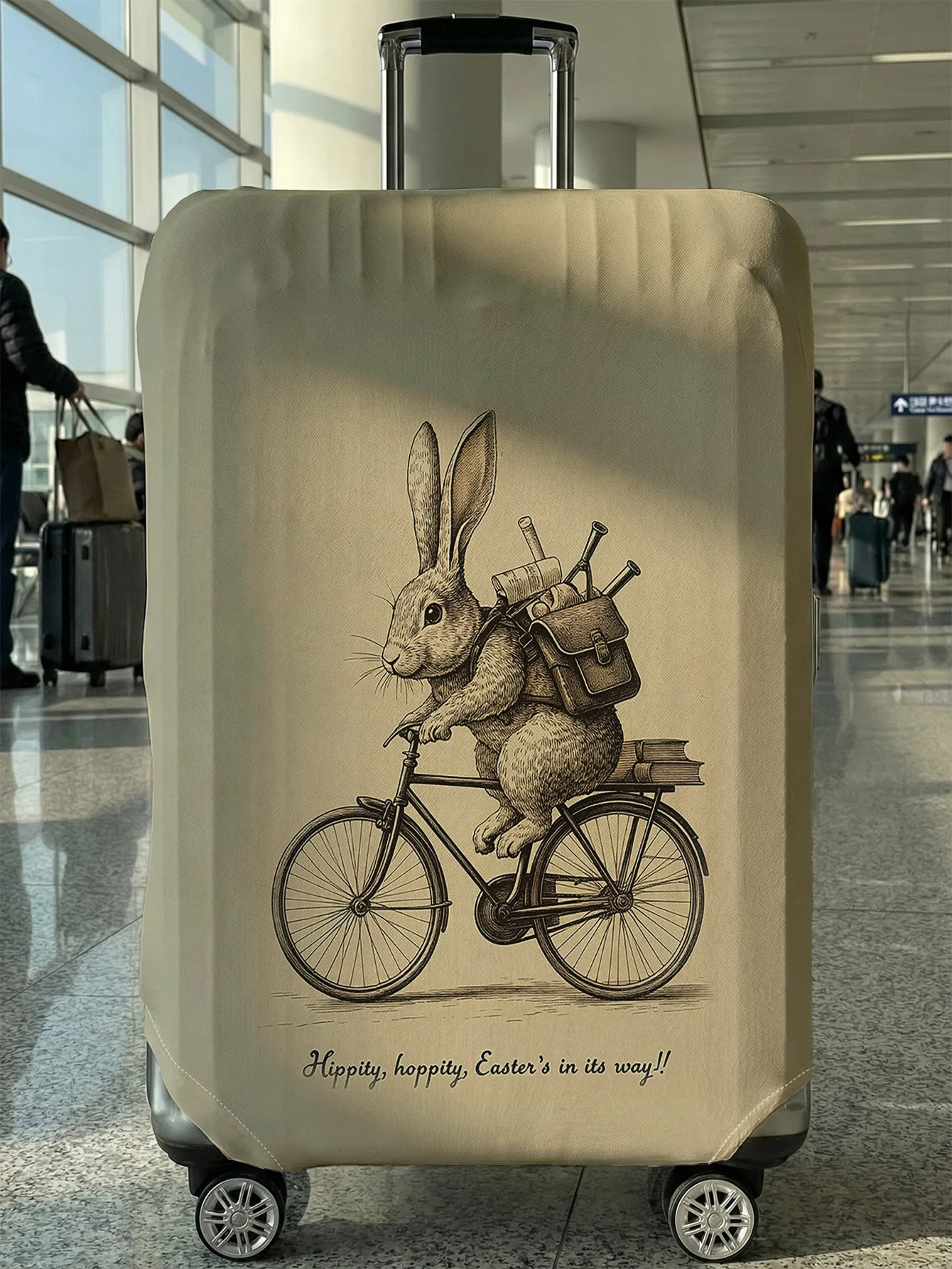 

Защитный чехол для багажа с изображением кролика на тему Пасхи, подходит для чемоданов 18-32 дюймов, чехлы для ручек чемоданов, дорожные аксессуары.