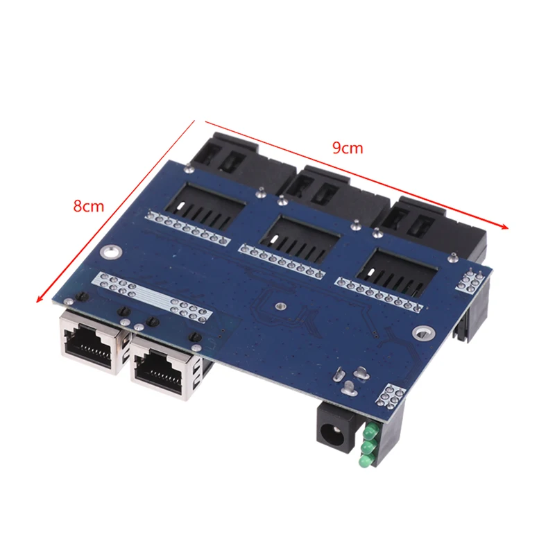 Convertitore switch Ethernet veloce 3F2E Convertitore multimediale in fibra ottica Ethernet da 20 km Modalità singola 2 RJ45 3 porte in fibra SC