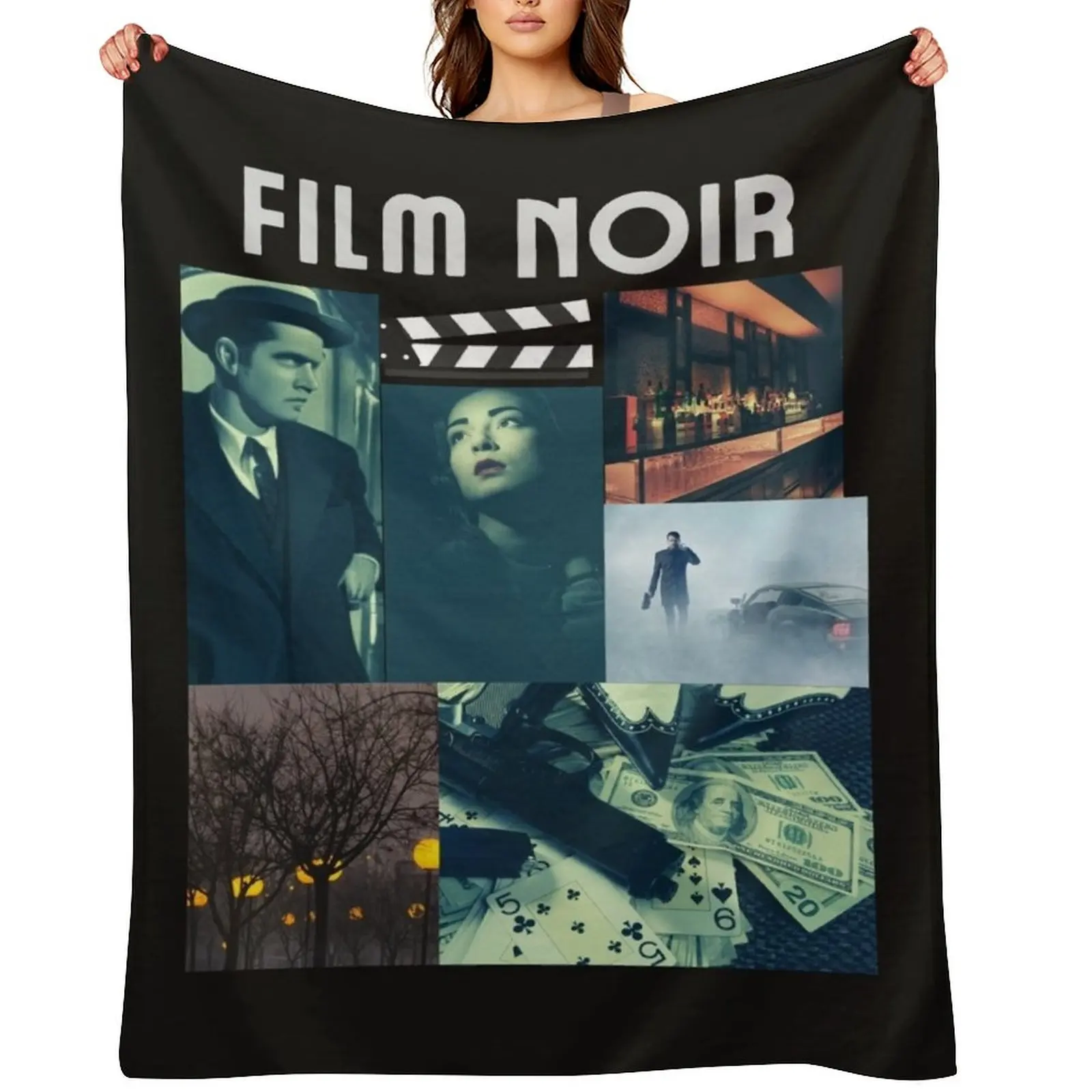 

Film Noir: celebration of old movies Throw Blanket Heavy Decorative Throw Designers Picnic Blankets