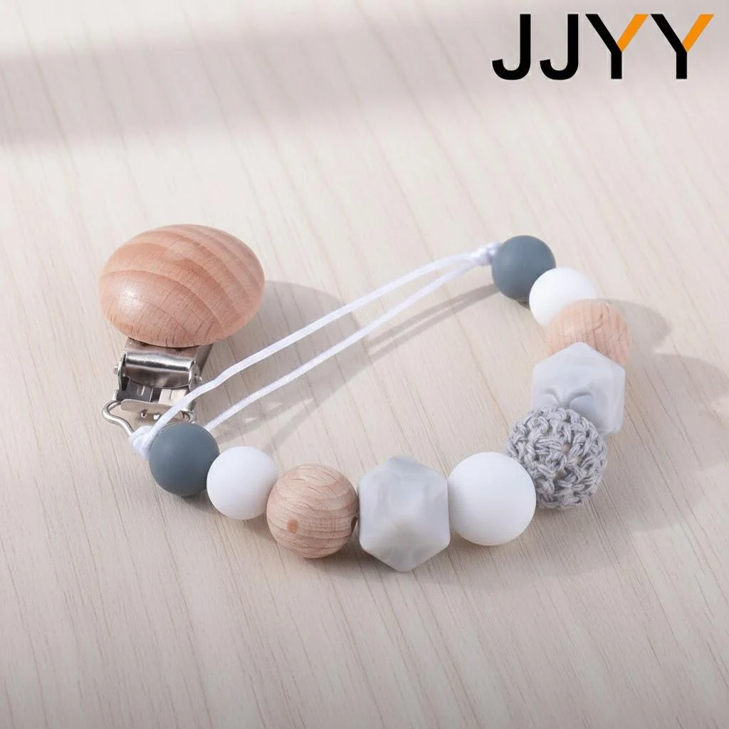 

Держатель для детской соски-пустышки с прорезывателем, мягкая силиконовая цепочка-прорезыватель, игрушка для прорезывания зубов для новорожденных, аксессуары для кормления младенцев