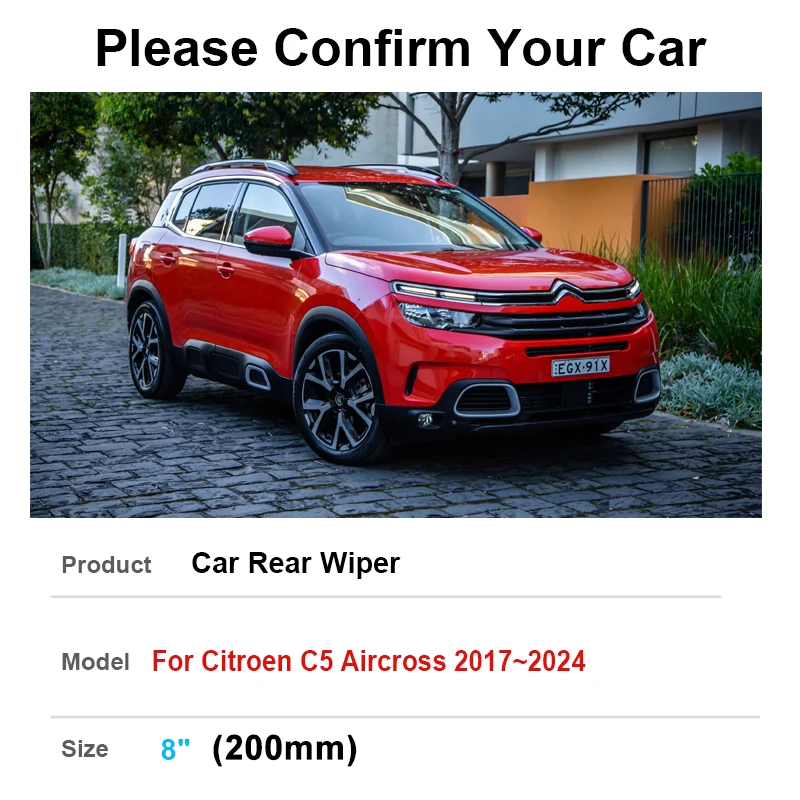 Car Rear Wiper Blade For Citroen C5 Aircross 2017~2024 Accessories 2019 2020 2021 2022 2023 Auto Windshield Brushes Cleaning