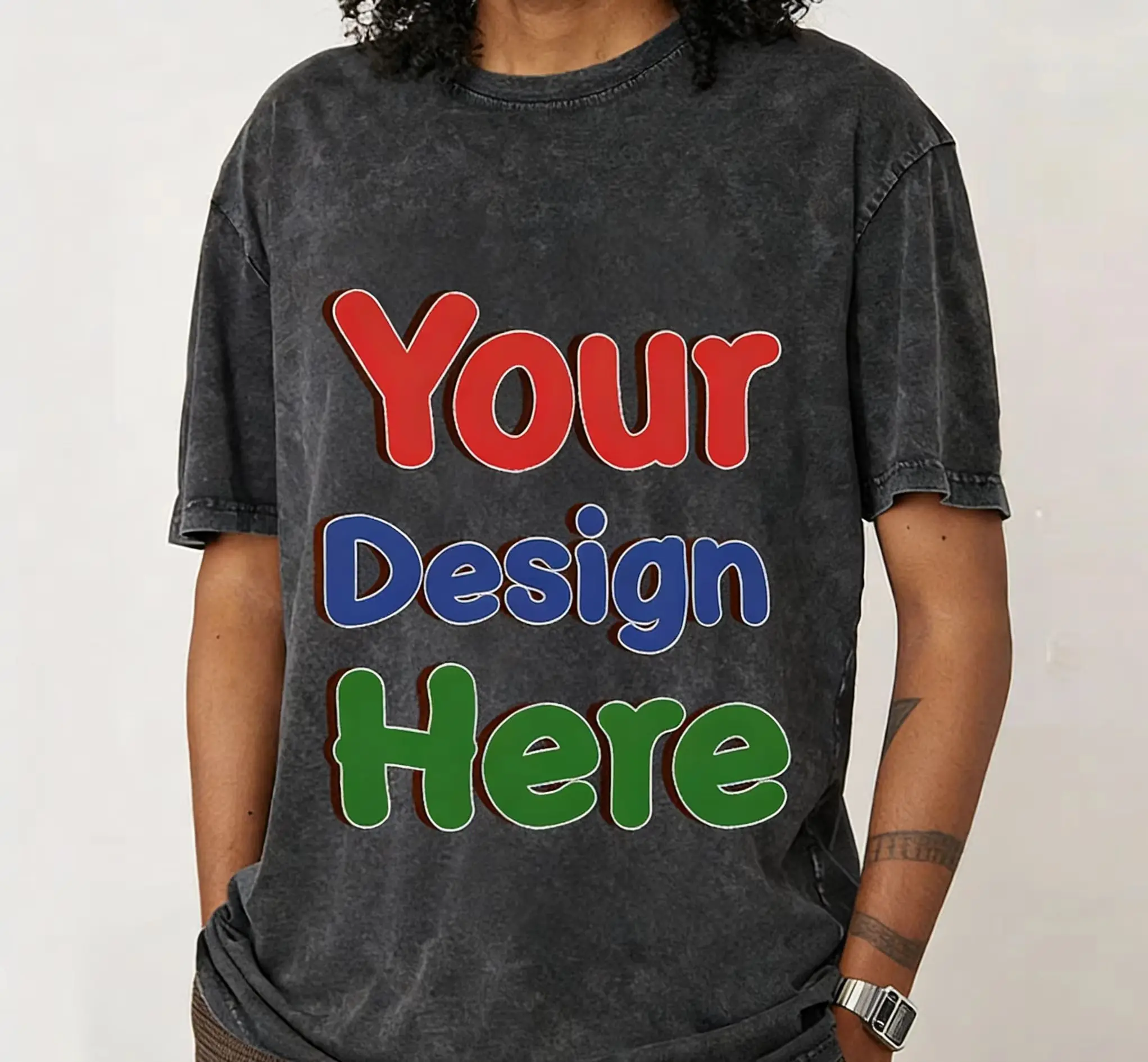 

Vintage Custom T-shirt Men Women DIY Cotton Hip-Hop Street Shirt Tops Party Casual Loose Solid Color Customized T-shirts