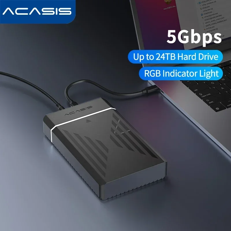 Acasis USB 3.0 to Sata Enclosure for 2.5''/3.5'' Inch HDD SSD - 30TB Max Capacity, 5Gbps Speed