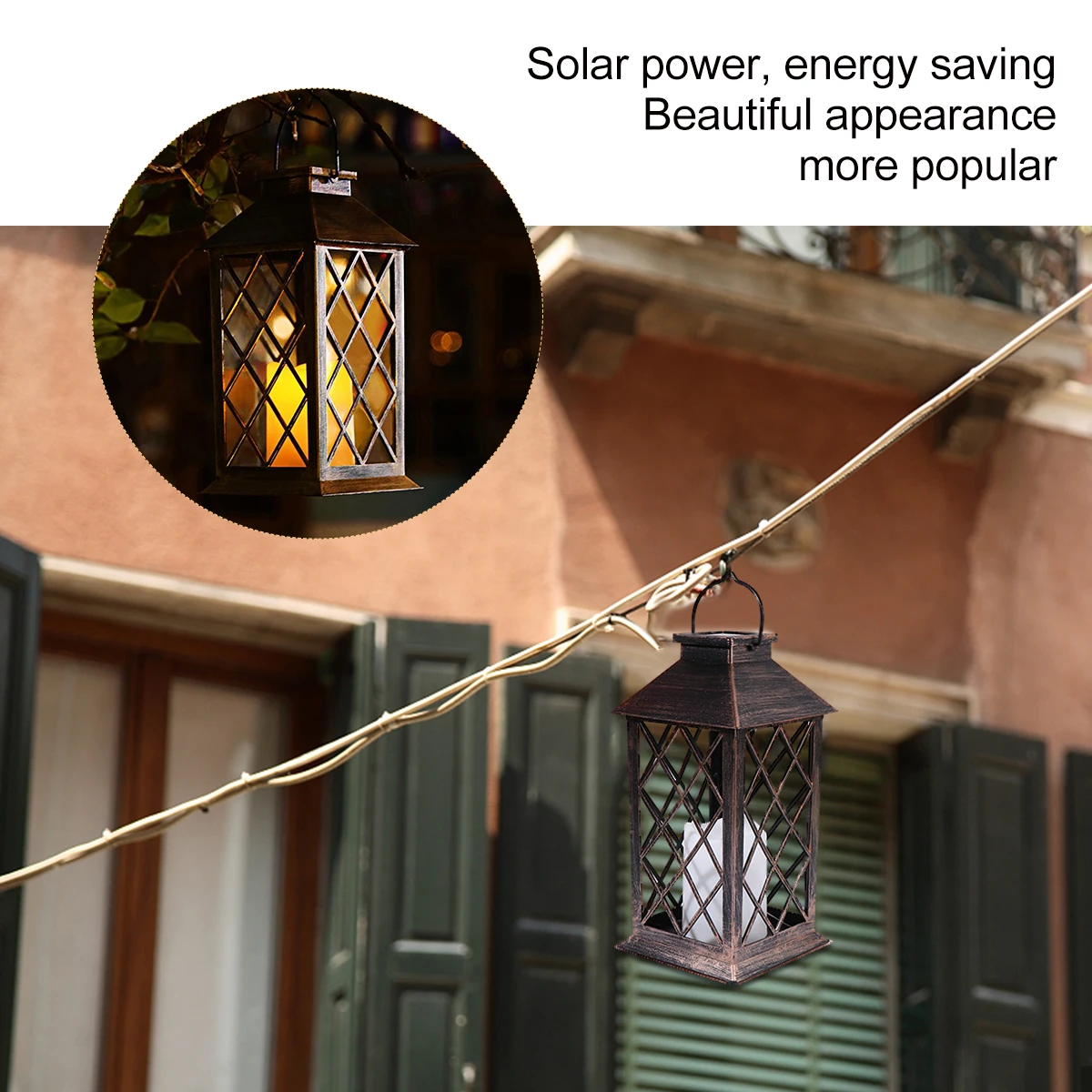 

Solar Wind Lamp Outdoor Lantern Warm Lighting Yard Flashing Plastic Solar Powered Energy Saving Garden Courtyard Walkway