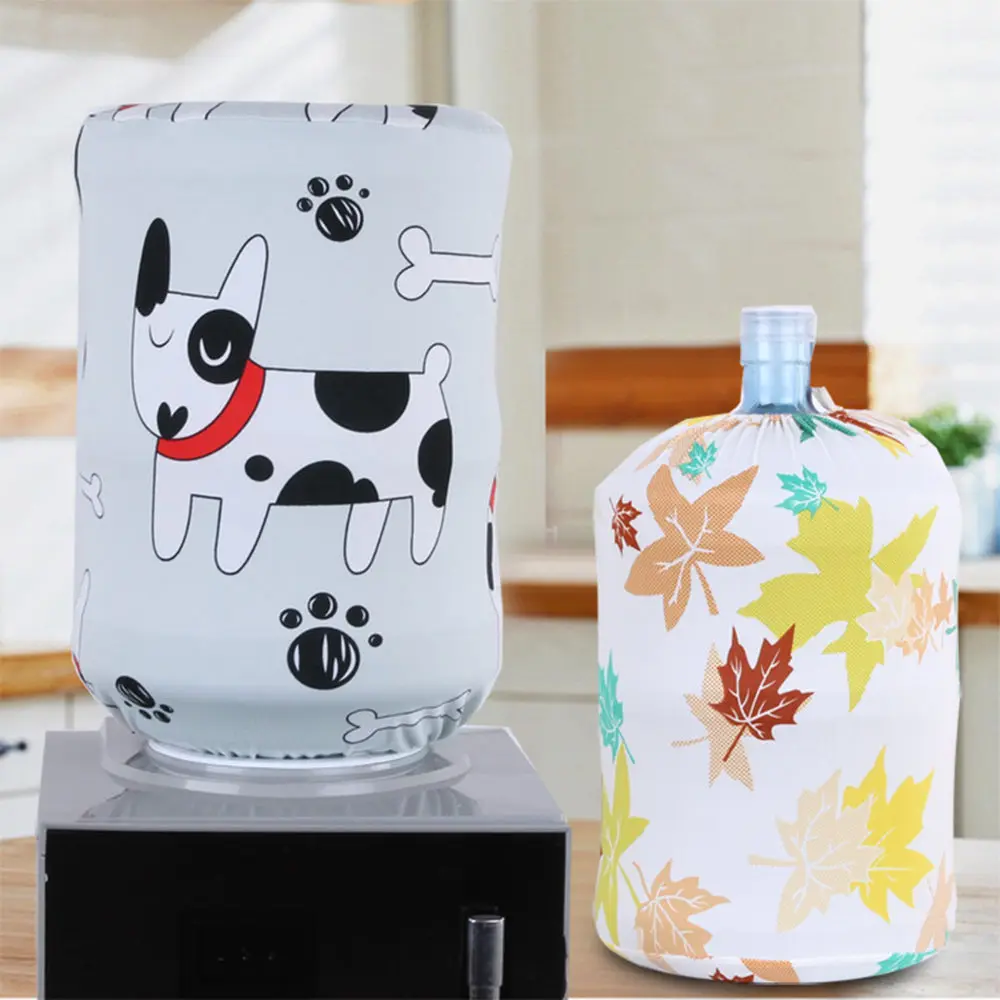 New 1 PCS Printed Water Dispenser Barrel Dust Cover Cloth Stretchy Fabric Reusable Household Bucket Cover Protector