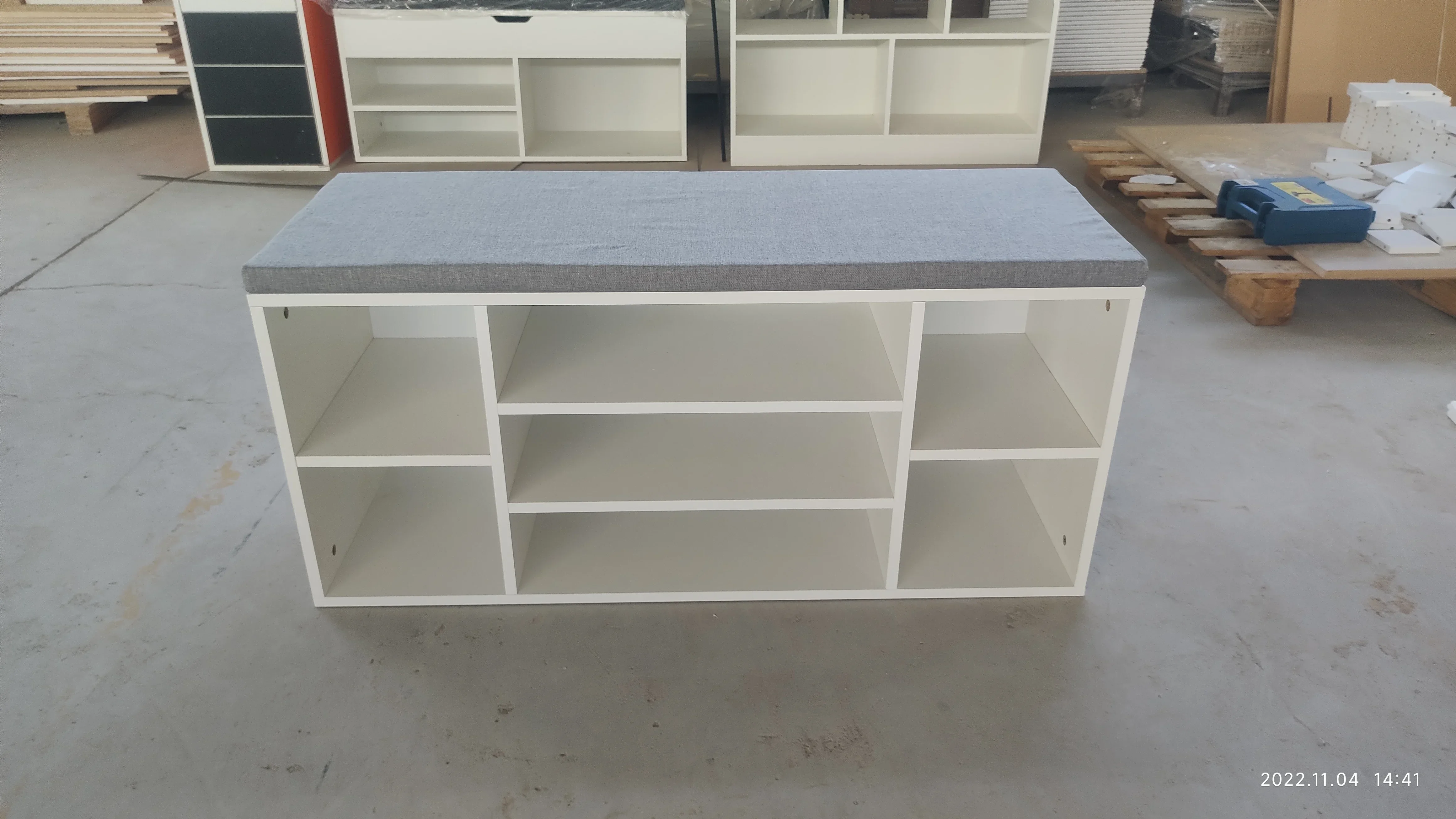 

# Long Shoe Cabinet Modern Shoe Bench Wooden Shoe Cabinet With Cushion #