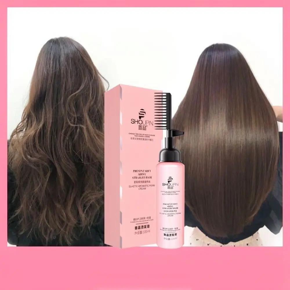 Effortless Hair Straightening Cream For Shoupin One Step Comb Design Natural Smooth Finish Moisturizing Hair Care Treatment