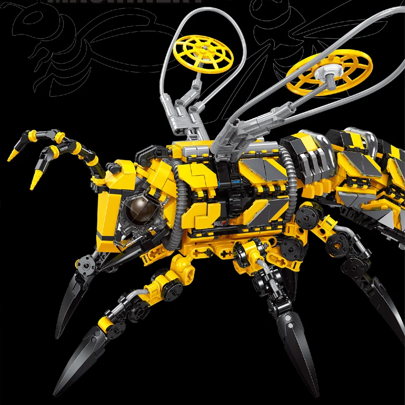 

2023 New MOC Creativity Insect Building Blocks Model Technical Mechanical Hornet Bricks DIY Toys for Boys Christmas Gift Set